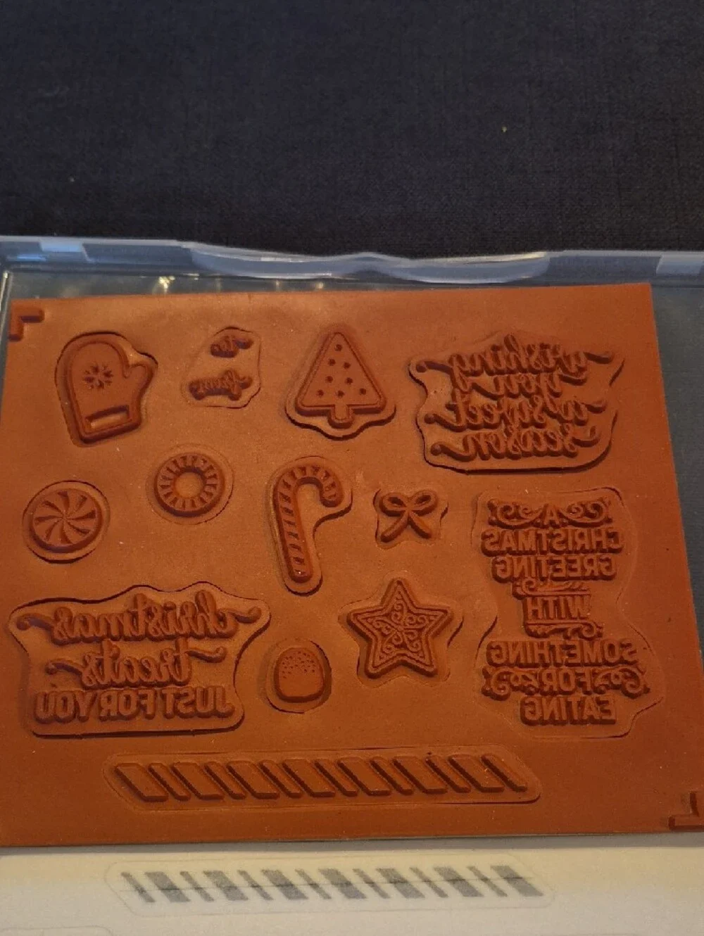 Stampin'‎ Up! Candy Cane Christmas Clear Stamp Set - Olive Green, White